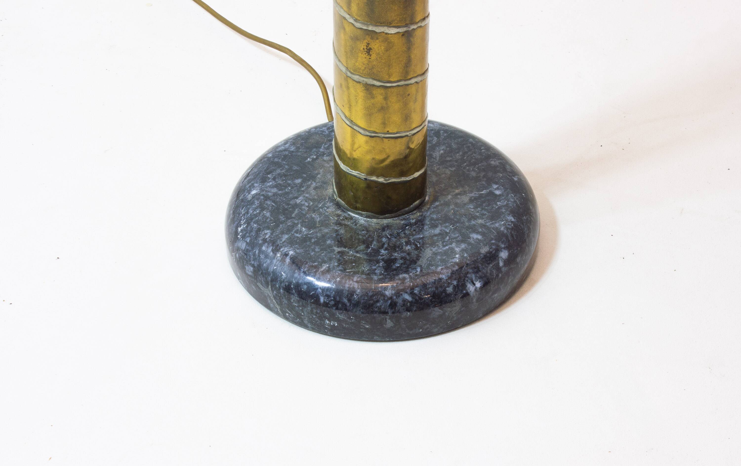 Rare brass palm floor lamp by Henri Fernandez, 1970s