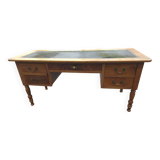 Solid cherry wood desk with leather top