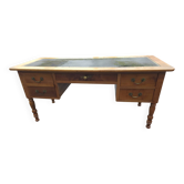 Solid cherry wood desk with leather top
