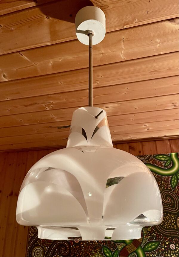 Lustre Italien en verre de ''Murano'', suspension vintage, des année 60