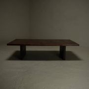 Bamboo and wood coffee table by Axel Vervoordt 1980s