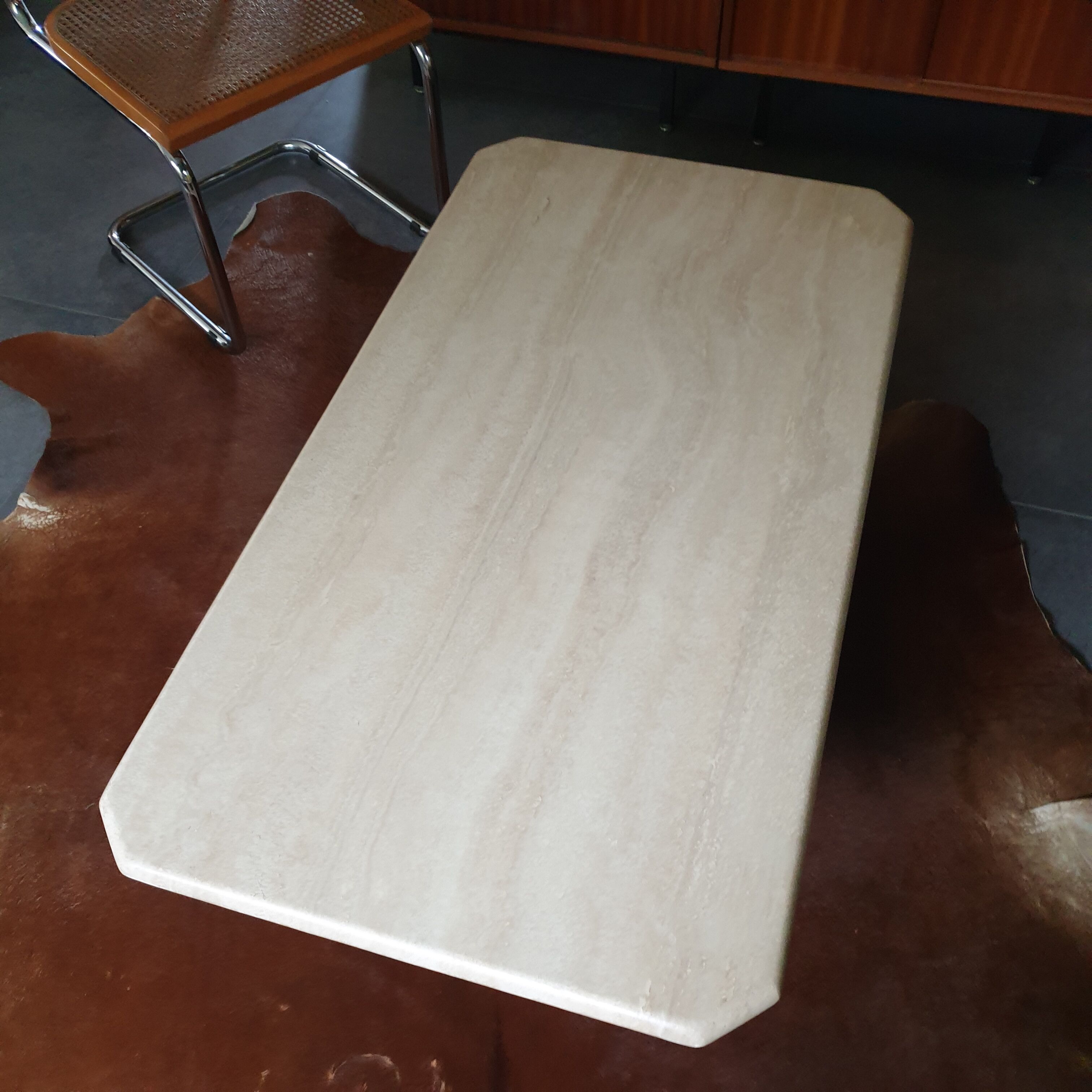 Vintage marble travertine table roset line