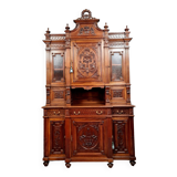 Collector's Louis XVI bookcase buffet in solid walnut circa 1850