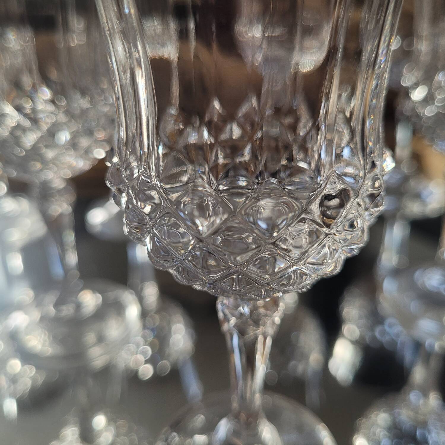 Set of 9 vintage liqueur glasses – baroque chic style – 1970s