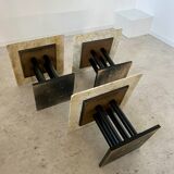 Italian design nesting marble coffee table set from the 70s vintage