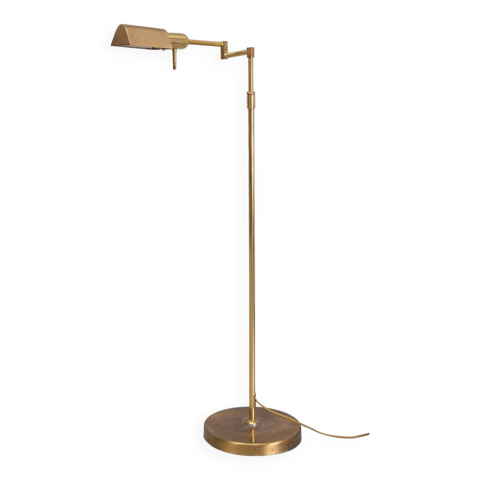 Herda Brass swing arm floor lamp 1980s