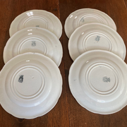 Servide 6 old dessert plates - proverbs and military - porcelain of gien