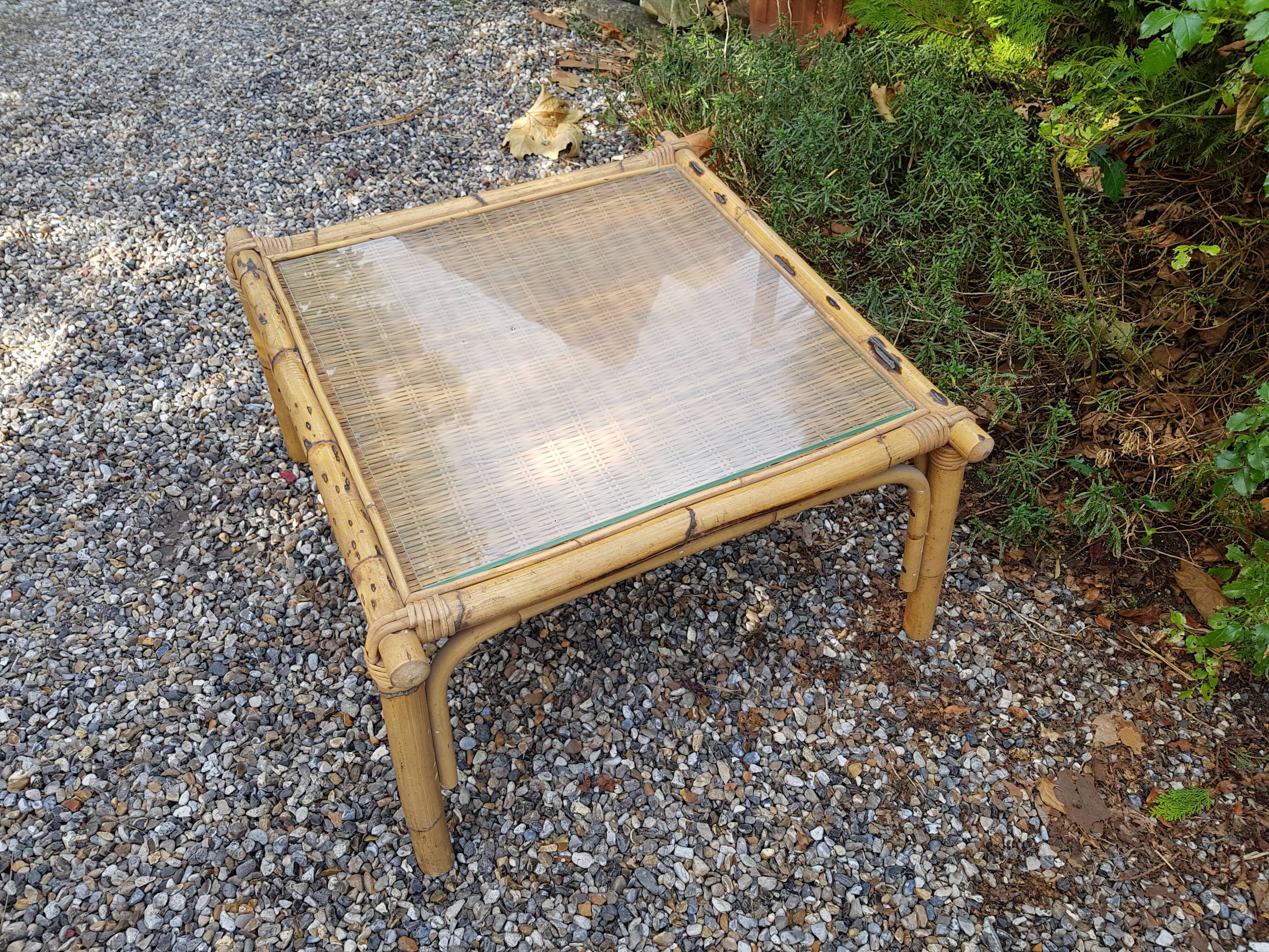 Bamboo coffee table from the 70/80