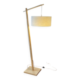 Montblanc Good & Mojo white bamboo and linen floor lamp