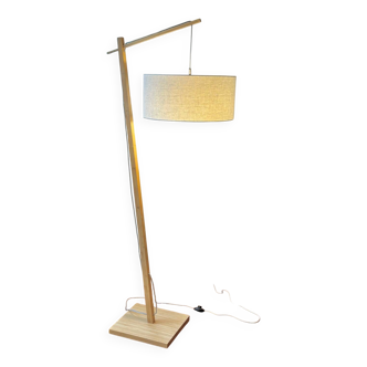 Montblanc Good & Mojo white bamboo and linen floor lamp