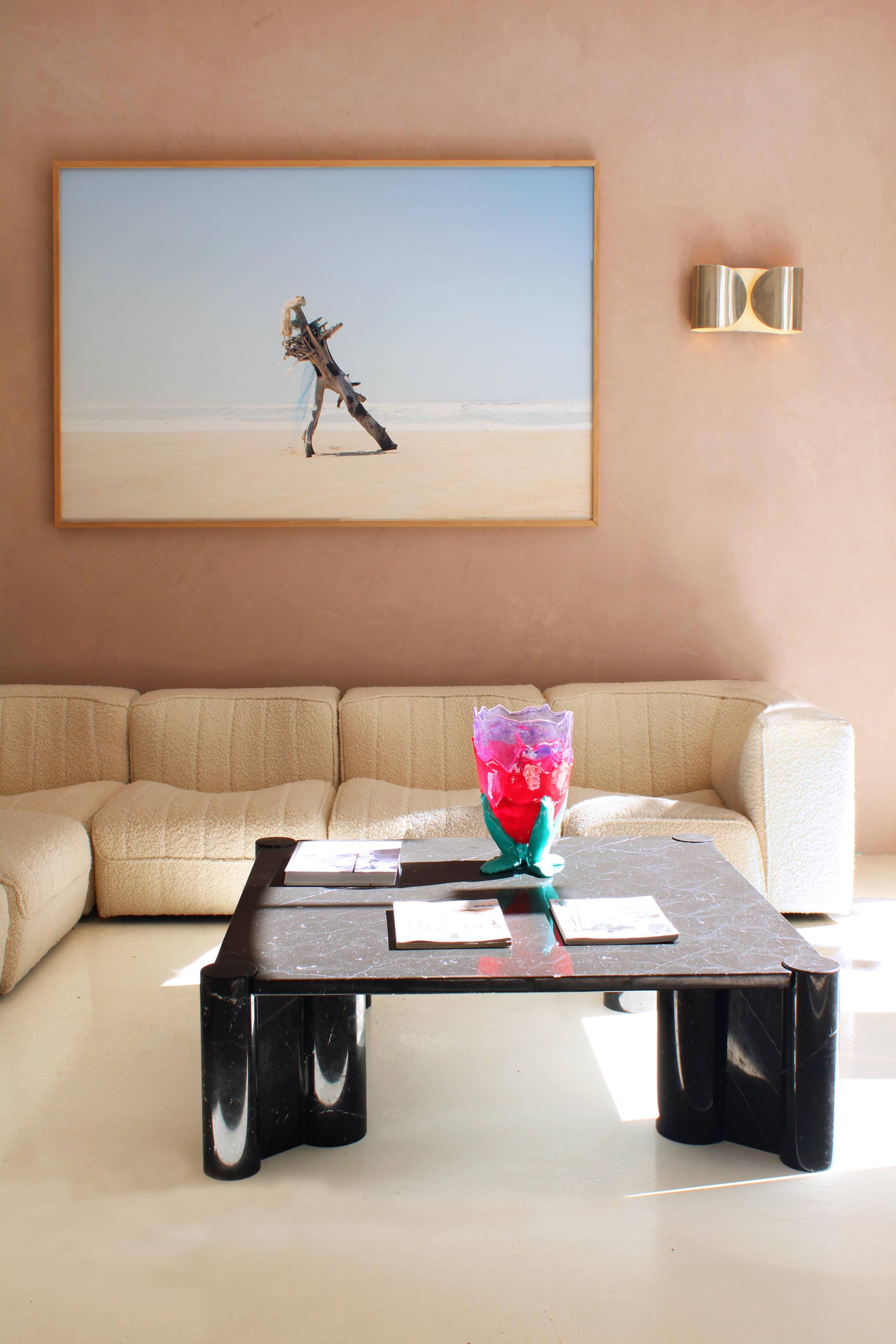 Gae Aulenti for Knoll Made of Black Marble Italian Square Coffee Table "Jumbo"