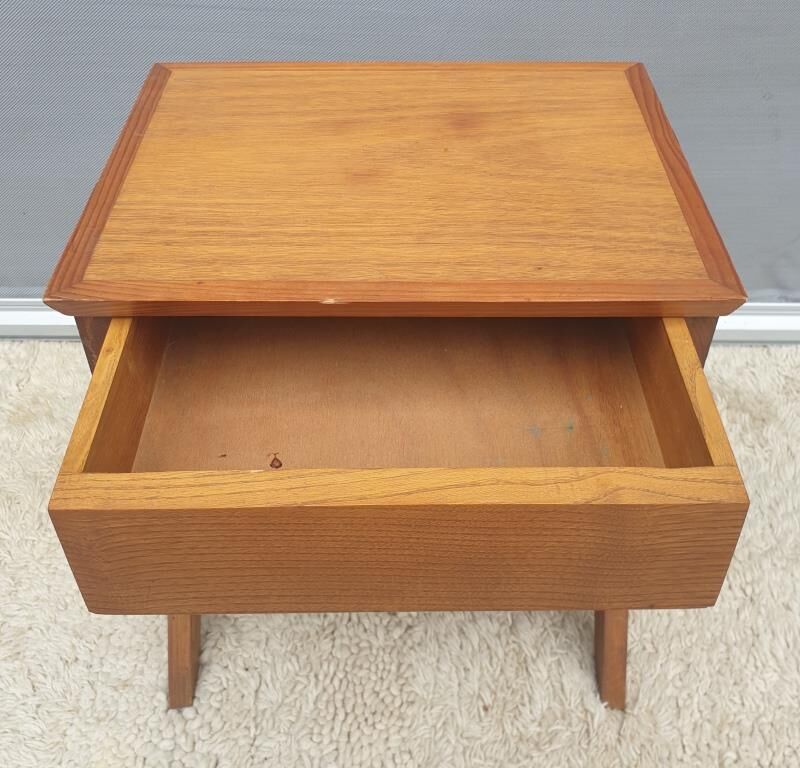 Vintage retro bedside table compass foot