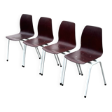 Vintage set of four Stacking Chairs by Elmar Flötotto for Pagholz