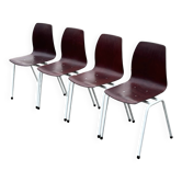 Vintage set of four Stacking Chairs by Elmar Flötotto for Pagholz