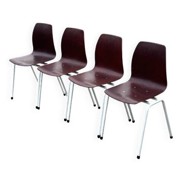 Vintage set of four Stacking Chairs by Elmar Flötotto for Pagholz