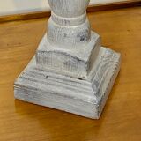 Gray patinated wooden candle holder