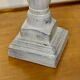 Gray patinated wooden candle holder