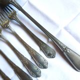 Art Nouveau cutlery with ladle, forks, spoons and ladle
