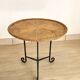 1950s side table with straw marquetry