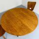 Antique round Scandinavian dining table from the 70s with 1 solid wood extension