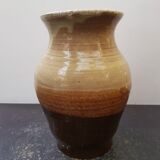 Vase Soulaines Dhuys royer enamelled stoneware brown beige vintage