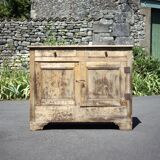 Old wooden sideboard, wooden furniture, brutalist storage furniture
