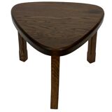 Lot de 3 tables d'appoint ou gigognes ovales brutalistes en chêne au design minimaliste des années 1970