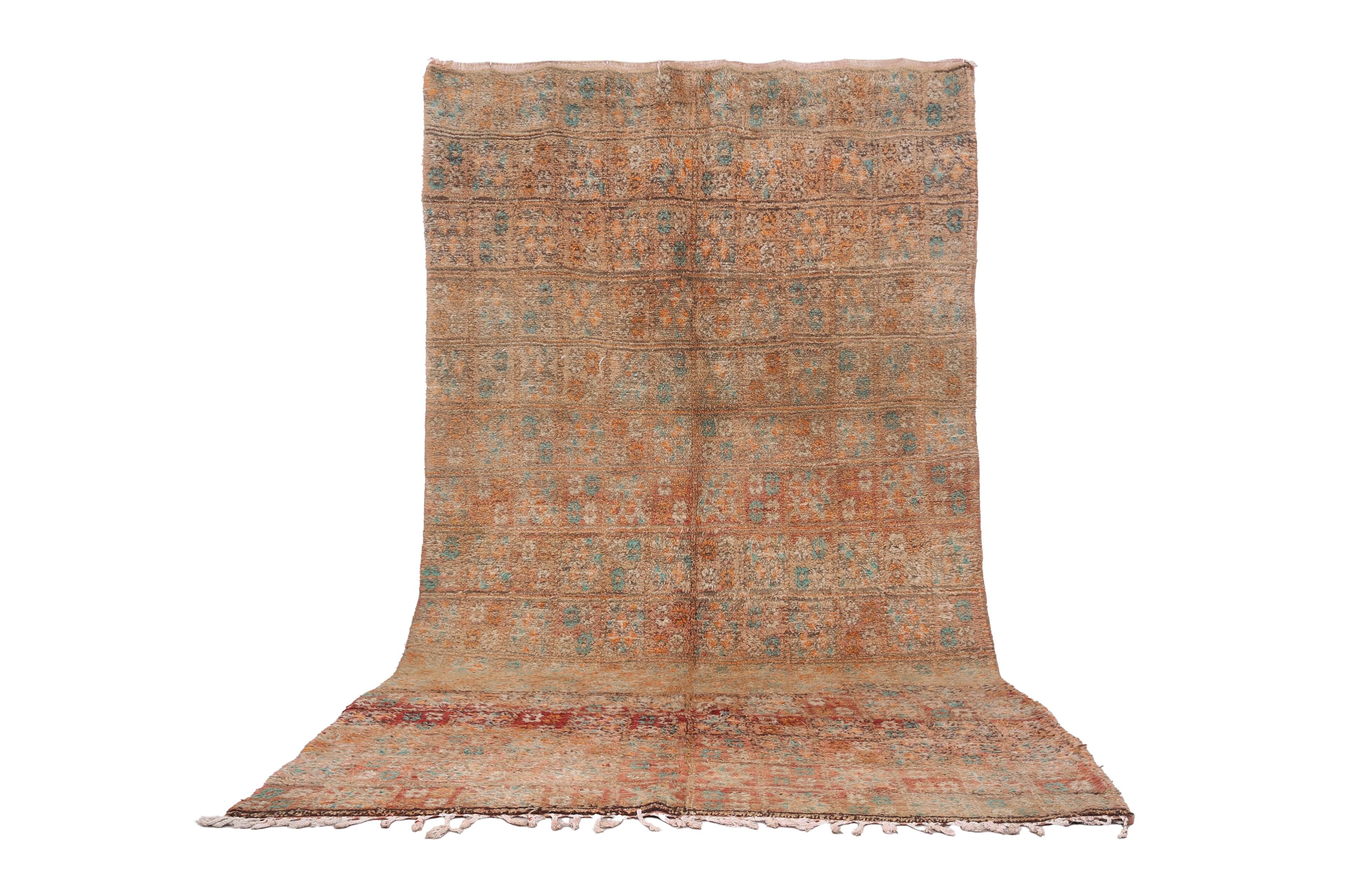 Peach Vintage Moroccan Rug 190 x 352 cm - Berber Wool Rug - Handmade Rug