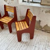 4 vintage Plywood chairs 80s