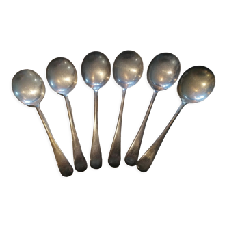 Set of 6 tablespoons in silver metal