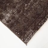 Tapis de course vintage turc en laine douce, gris foncé, 2x10