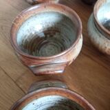 Soup bowls and cups in Puisaye stoneware by Jean-Pierre Prud'homme