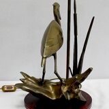 Brass table lamp, "the heron" – 1970