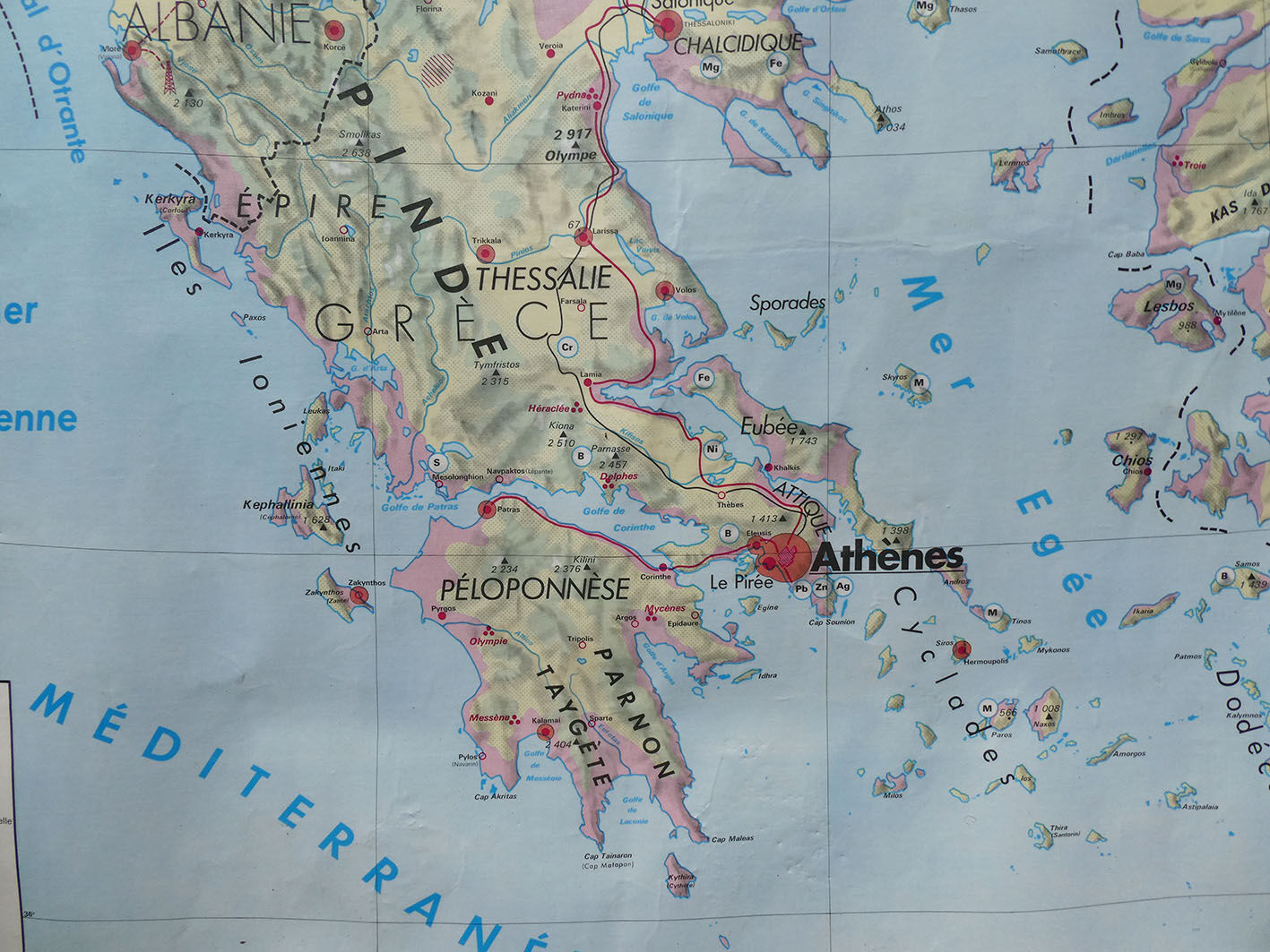 Vintage MDI "Country Balkaniques Poland - Czechoslovakia" school map