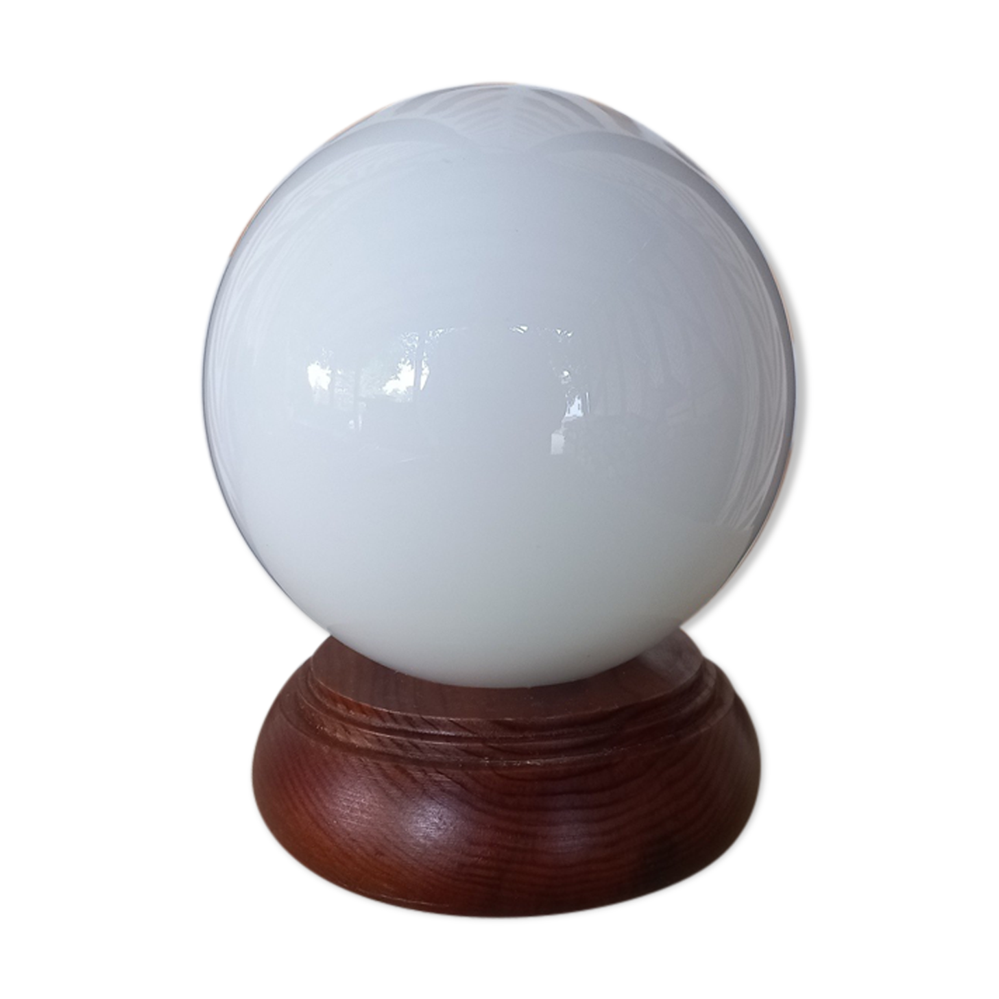 Vintage white globe ball lamp 1980