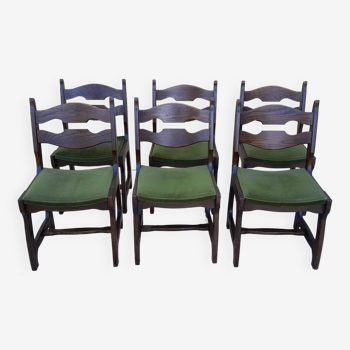 6 vintage guillerme and chambron chairs