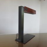 Minimalist teak and metal desk lamp, germany 2000s