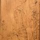 Parisian cabinet glazed raw wood nymphs and carved art nouveau decorations