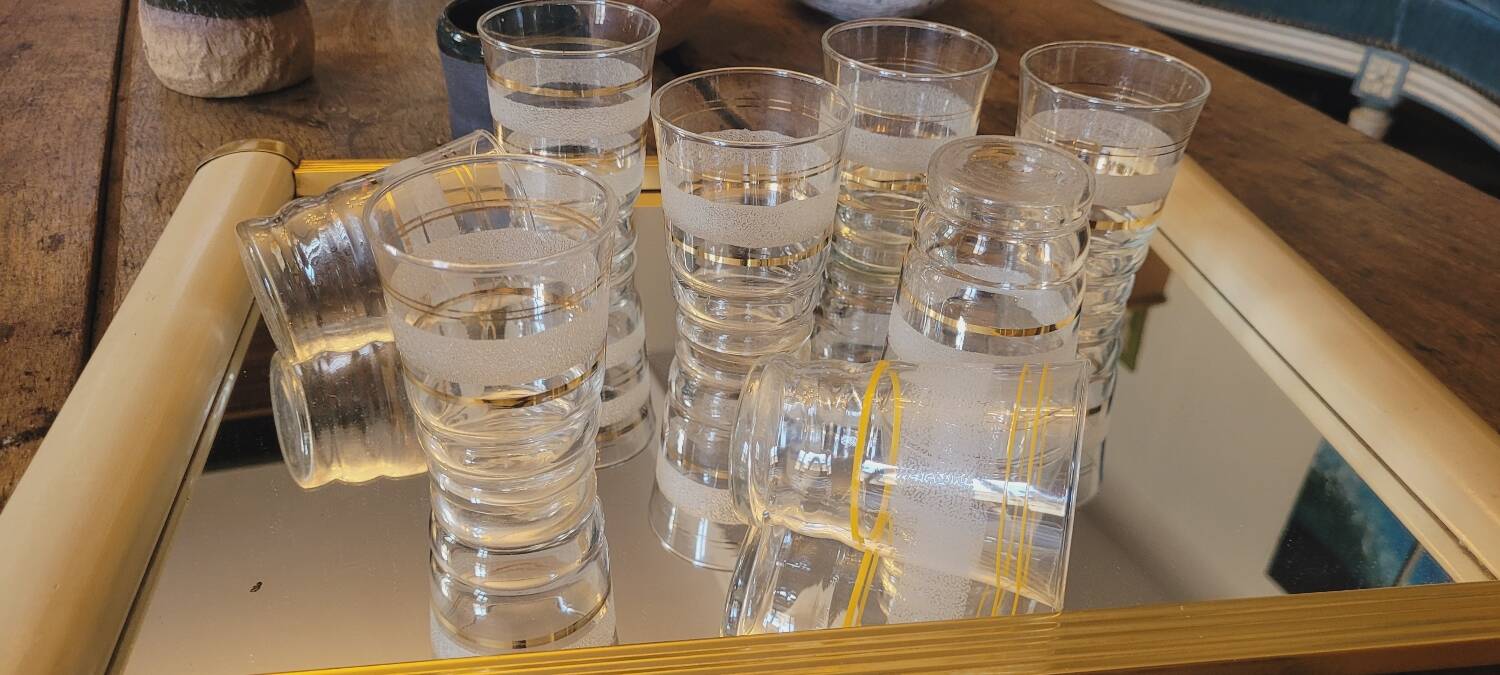 Set de 8 verres à eau 50's