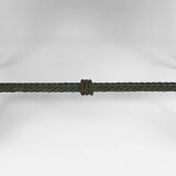 Coffee table in patinated wrought iron and black marble, circa 1940