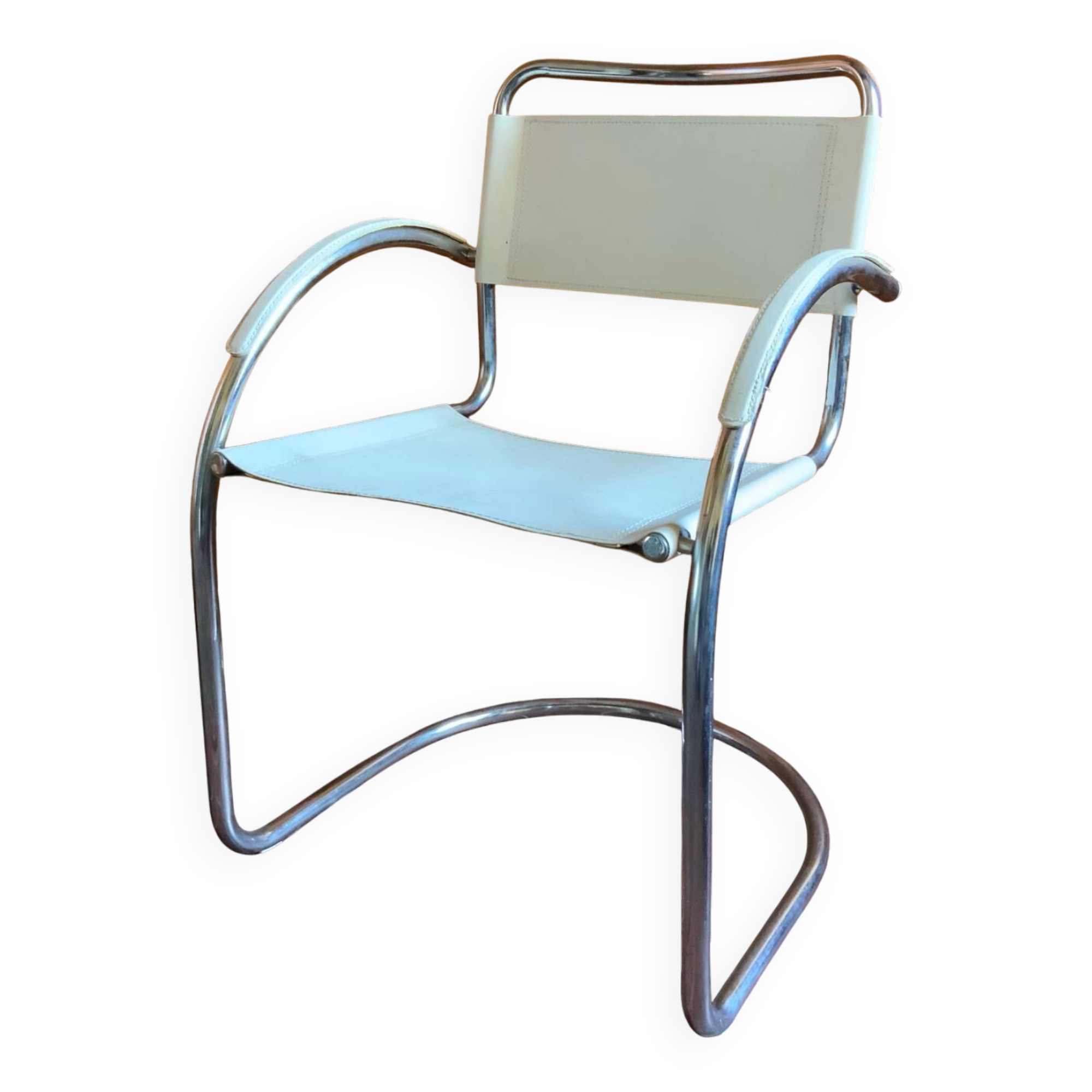 1970s leather cantilever chair