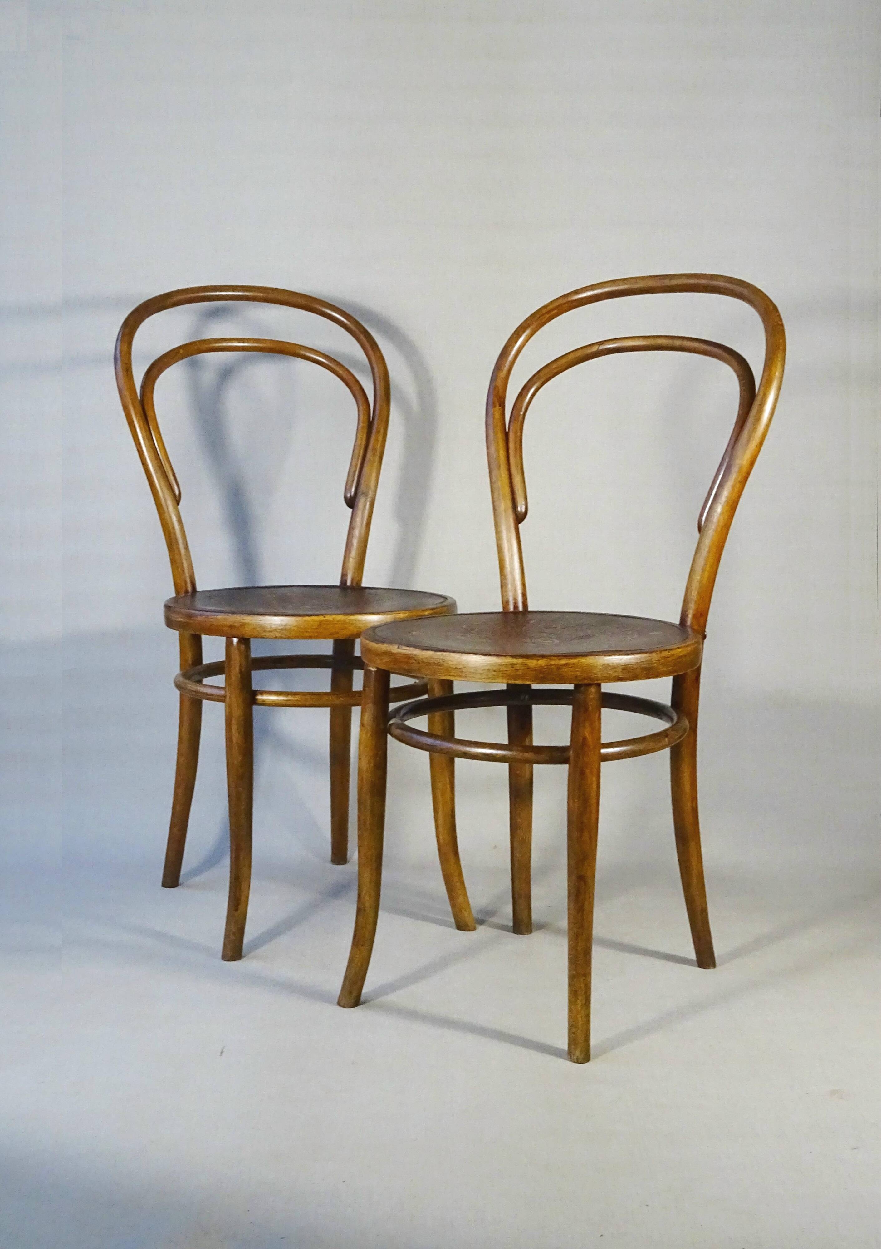 Set of 2 bistro chairs N°14 by Turpe - Germany 1900 -