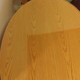 Table Ovale en Rotin & Verre (140x90cm) - Comme Neuve