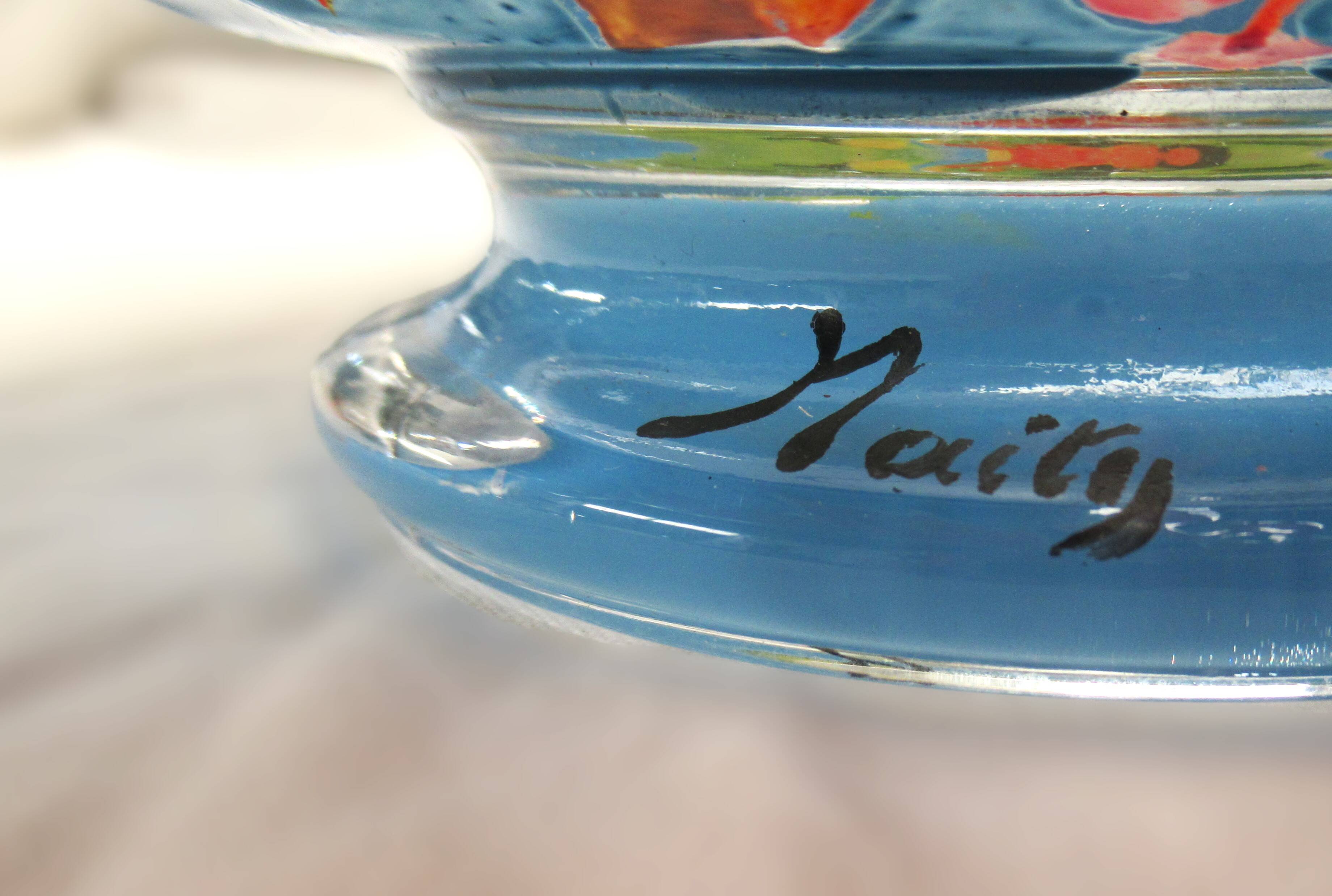 Cup "Noémie" Val Saint Lambert – Art Deco, handcrafted painting