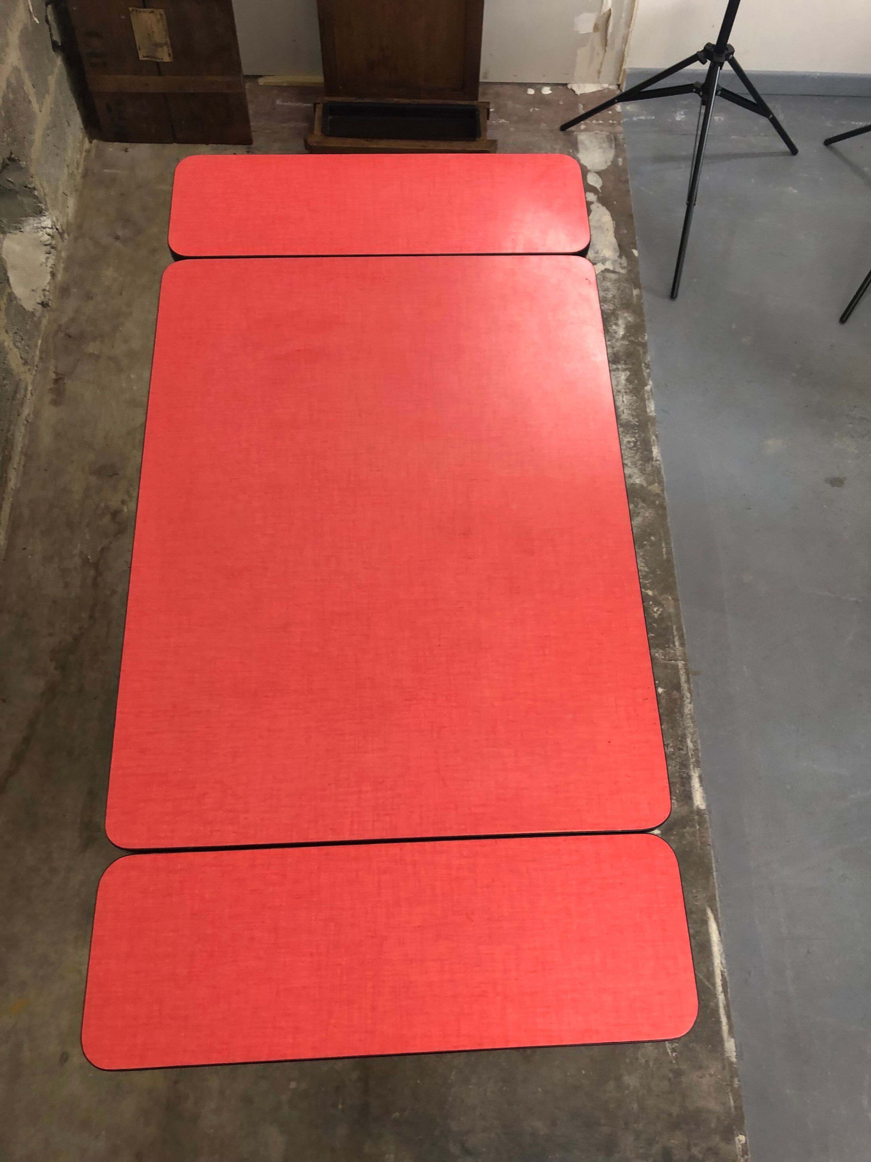 Red formica table
