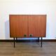 Piece of teak, brass and leather furnitur, Sab brand 1960