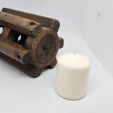 Teak candle holder