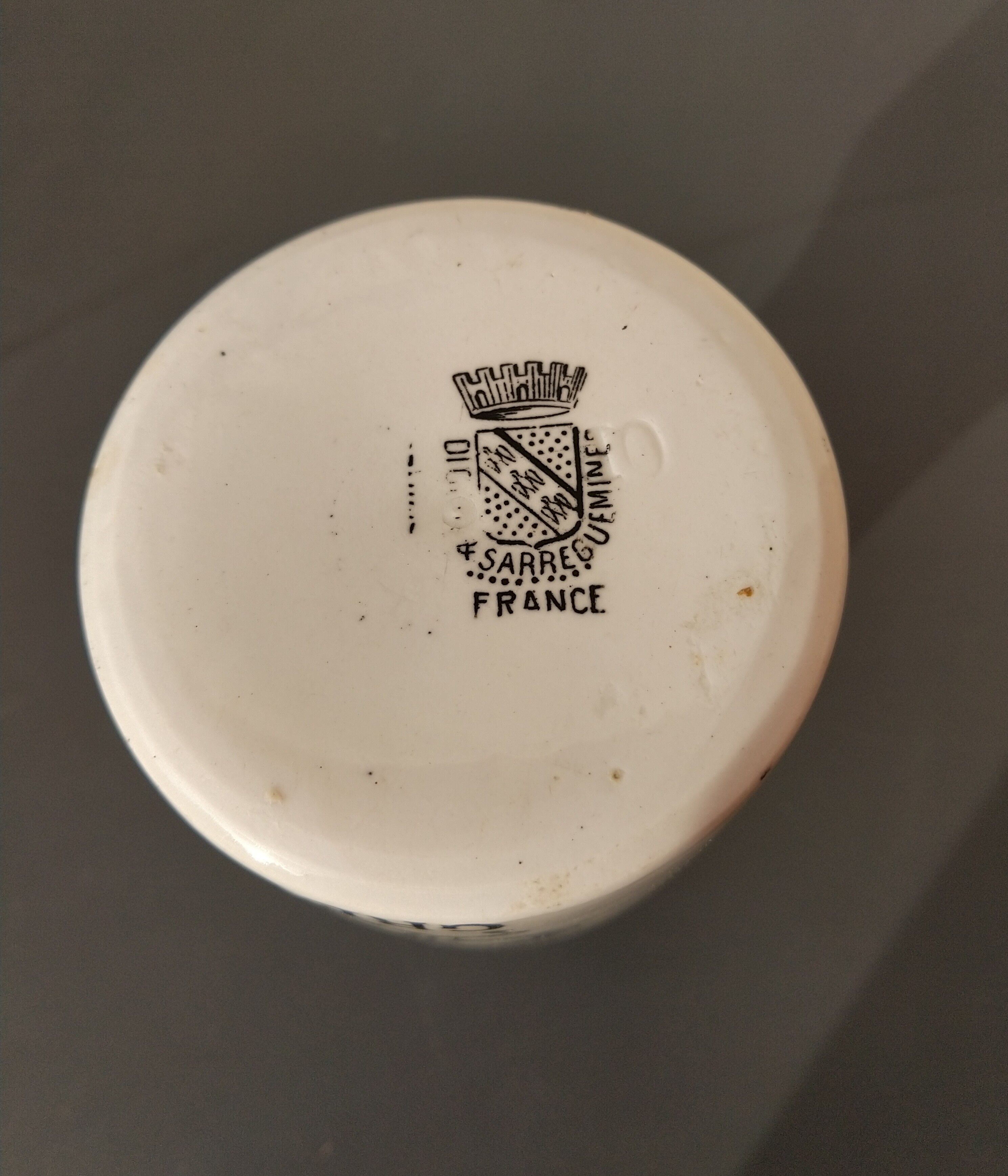 Pot à moutarde en faïence Dijon Grey-Poupon