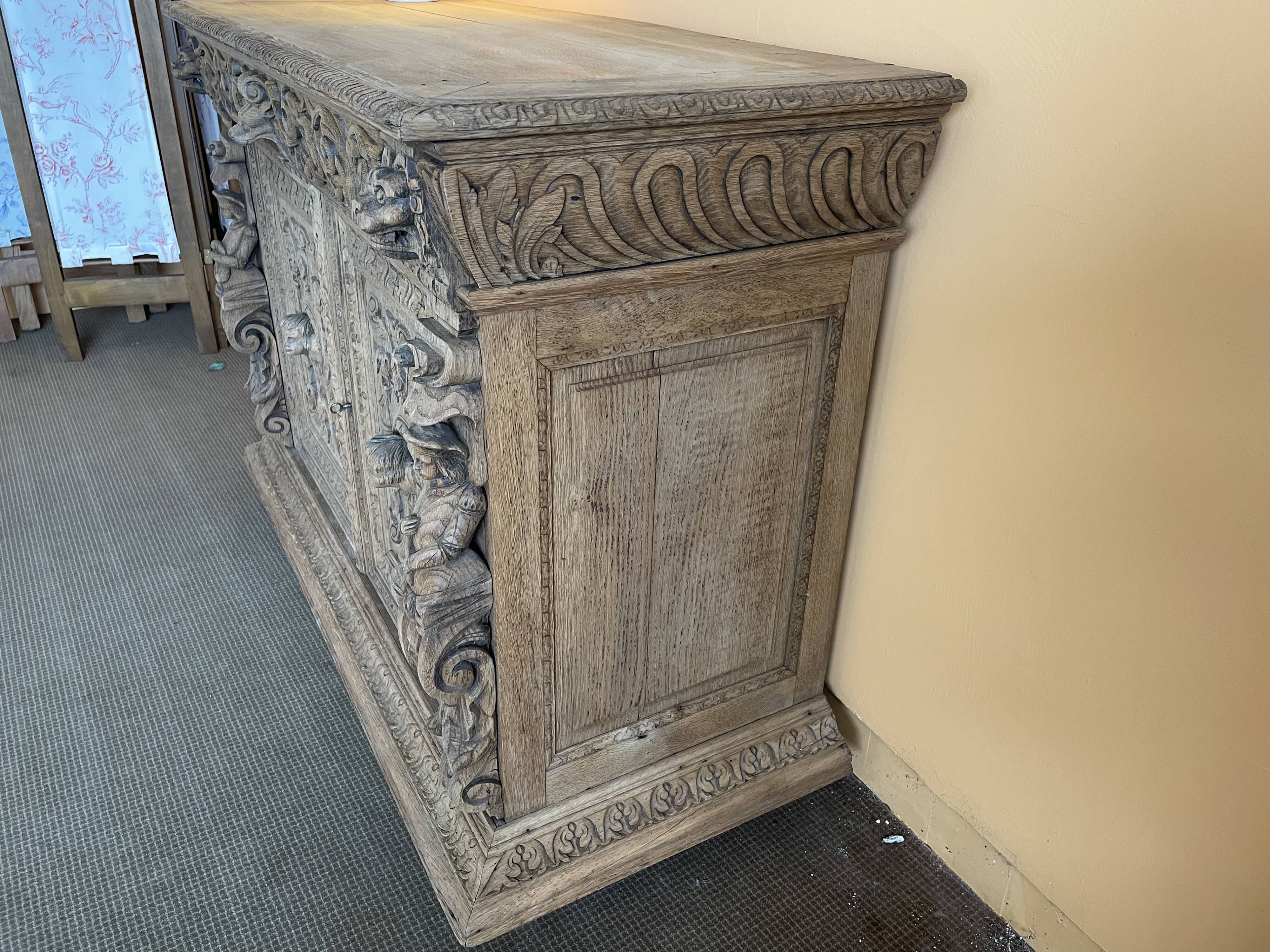 Carved wooden sideboard
