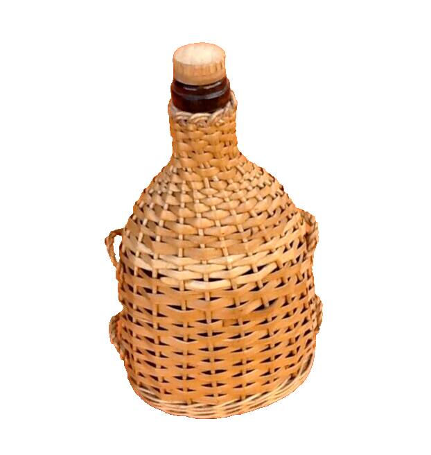 1940s Bottle Woven natural wicker